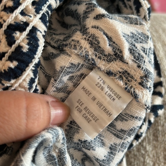 CALI 1850 PRINTED LINEN BLEND PANTS SIZE LARGE - Picture 6 of 6